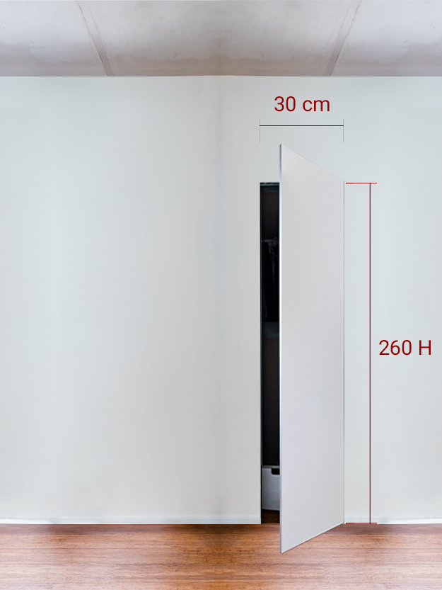 Armoire invisible 1 vantail 30×260 cm