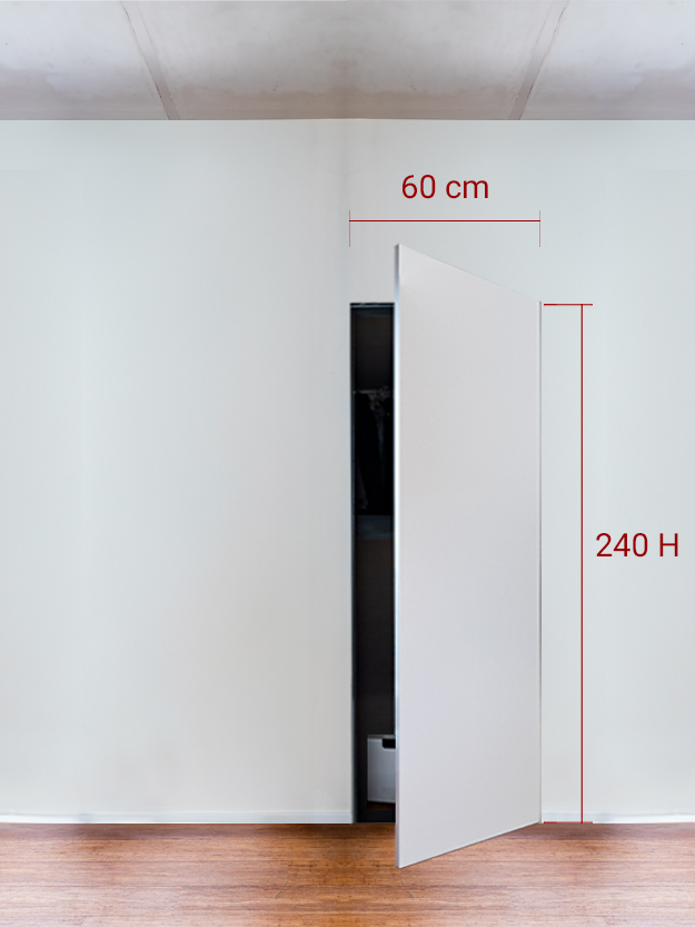 Armoire invisible 1 vantail 60×240 cm