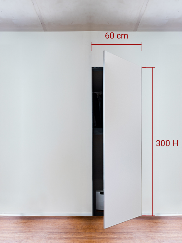 Armoire invisible 1 vantail 60×300 cm