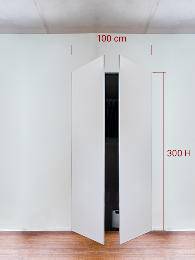 Armoire invisible 2 vantaux 100×300 cm