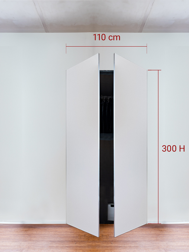 Armoire invisible 2 vantaux 110×300 cm