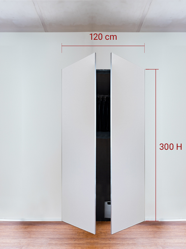 Armoire invisible 2 vantaux 120×300 cm