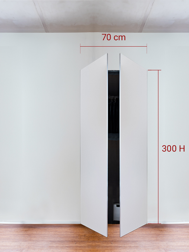 Armoire invisible 2 vantaux 70×300 cm