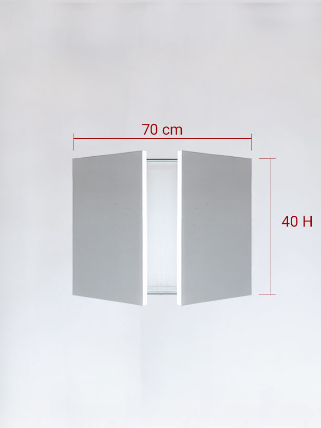 Panneaux invisible 2 vantaux pour niche 70x40