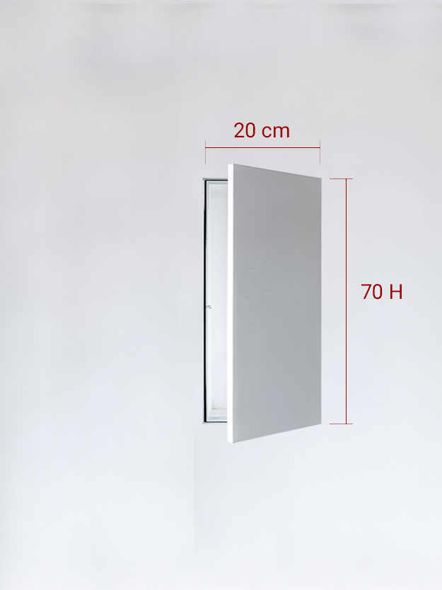 Panneau invisible 1 vantail pour niche 20x70